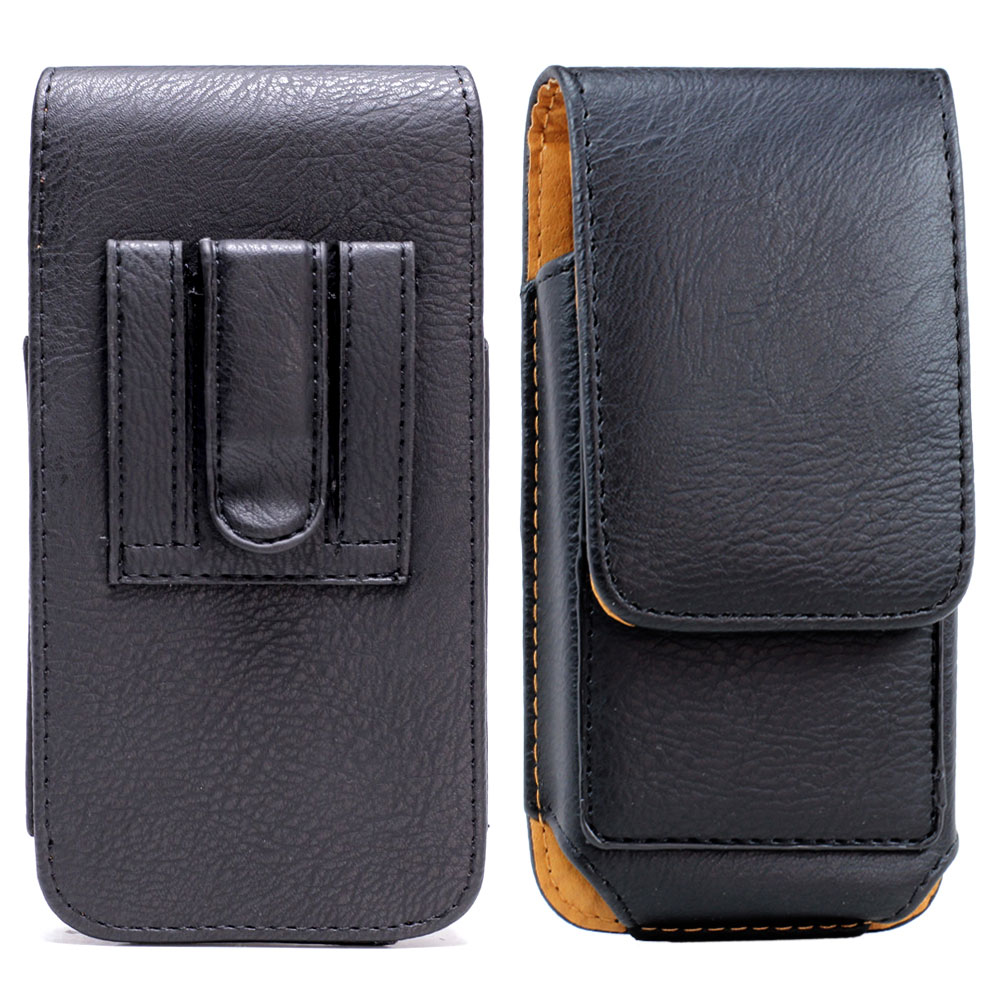 Vertical Card Pocket Double Loop Belt Clip Pouch Large 31 Fits IPHONE 13 and more (Black)